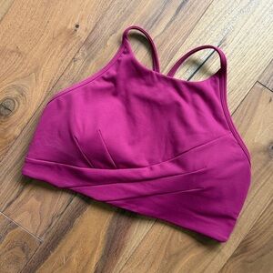 NWOT lululemon Flow Y Wrap-Front High — Neck Bra Pomegranate (POME) | Size 8